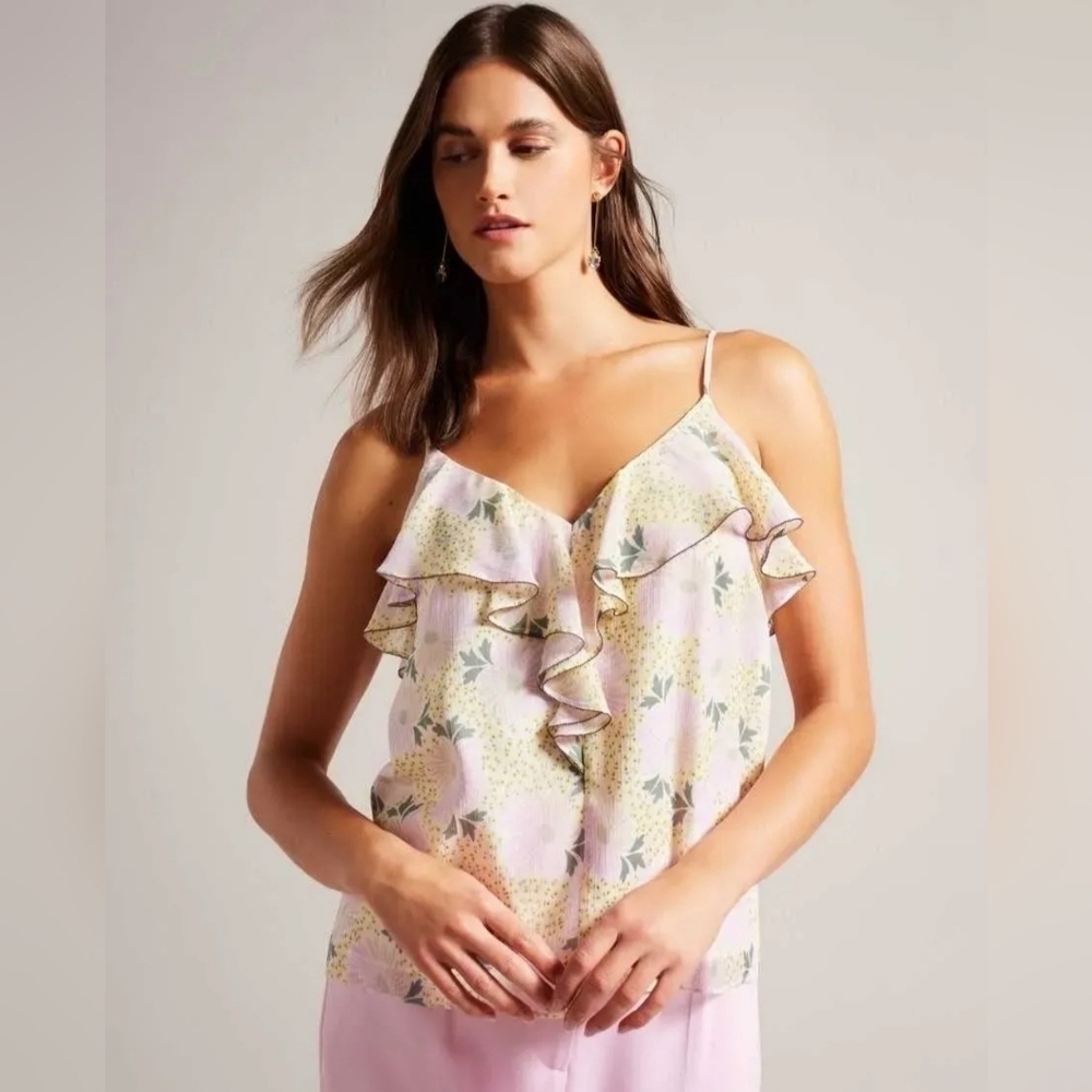 Ted Baker Shaunia floral-print woven camisole Size 3 canada size 8 Great conditi